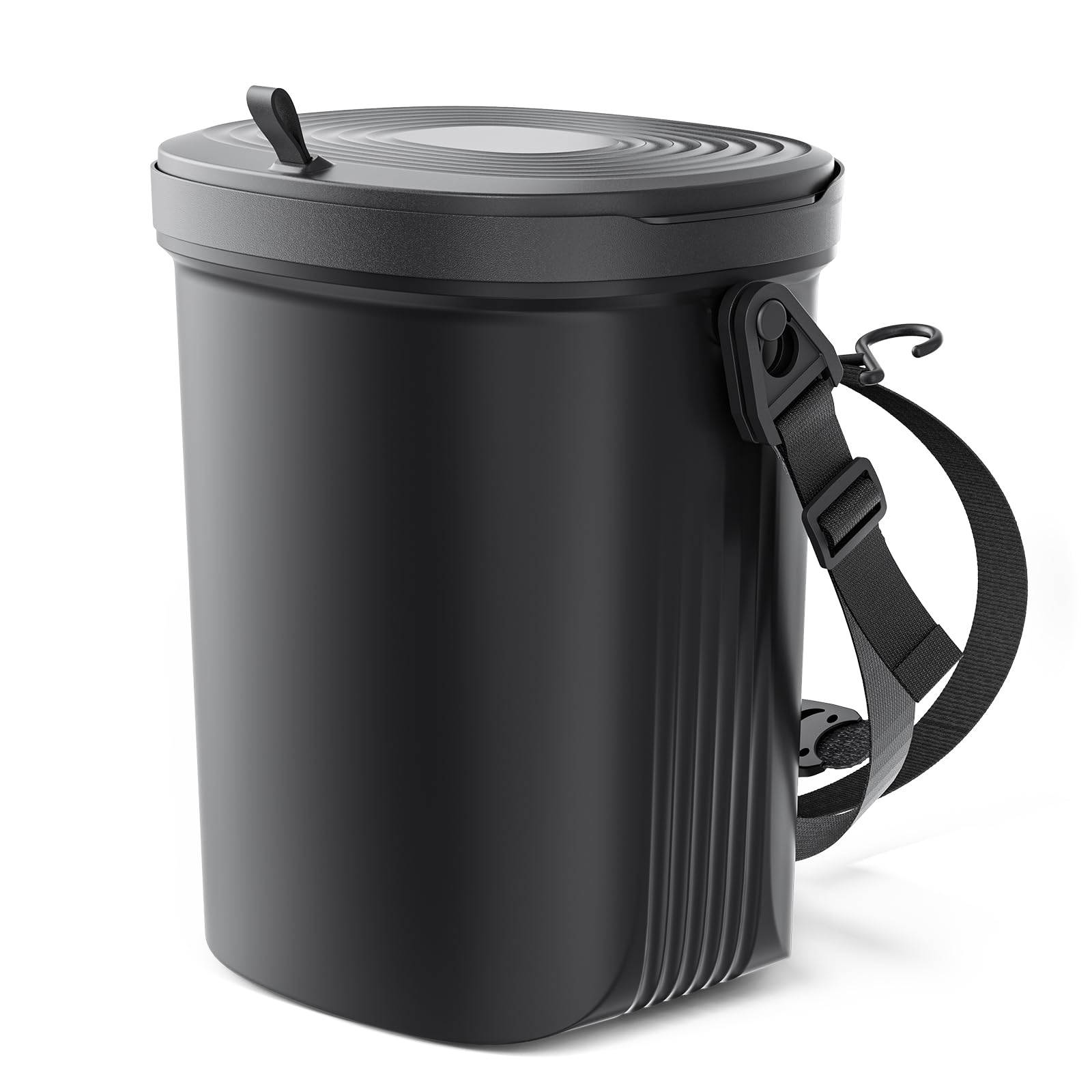 Waretary Trash Can for Car Garbage: Leakproof Silicone Car Waste Bin w/Lid for Drivers and Passengers; 1.9 Gallon Garbage Contai