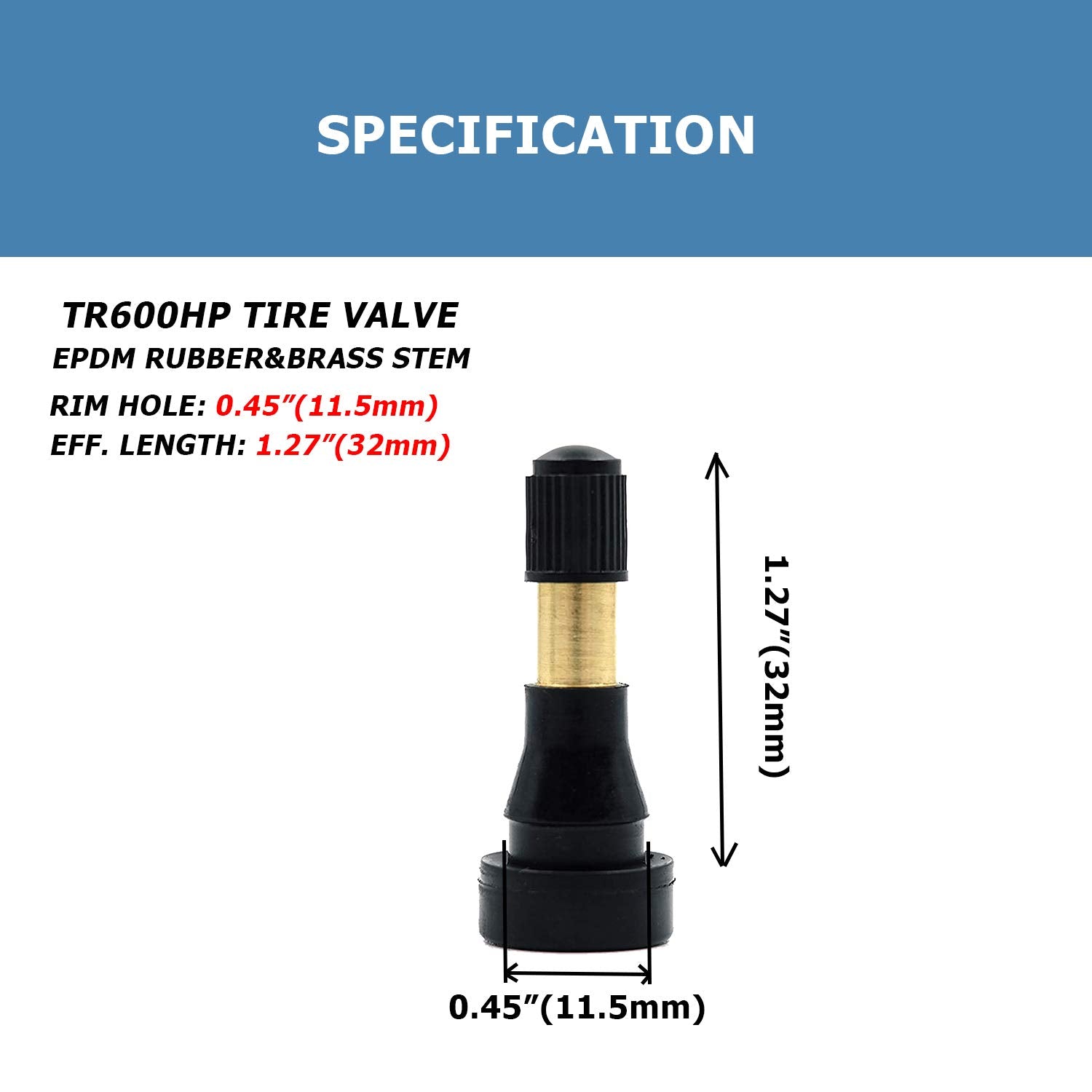 Ezisoe 50Pcs Tr600Hp High Pressure Brass Tire Valve Stem High-Pressure Tubeless Snap-In Valves Good For Larger Or Heavy-Duty Vehicle