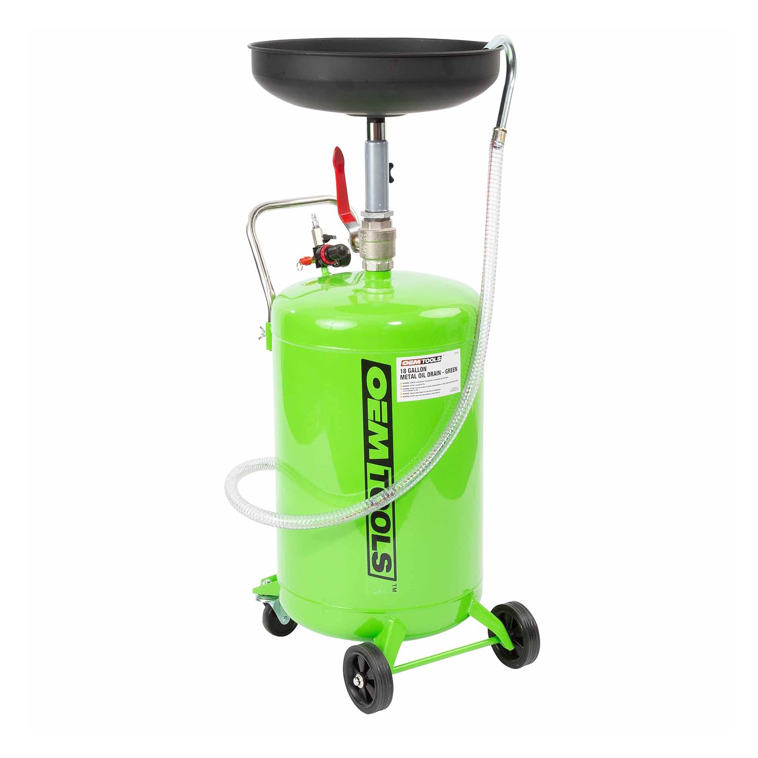OEMTOOLS 87042 18 Gallon Portable Oil Lift Drain, Waste Oil Drain with Steel Waste Oil Container, Oil Changing, Oil Dolly for Mo
