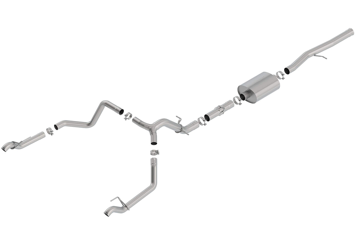 Borla 140775 Cat-Back Perf. Exhaust Sys. For '19-'23 Chevrolet Silverado 1500 V8 & Gmc Sierra 1500 V8 T-304 Stainlesss Steel Atak Sound Dual Split Rear Exit Single Outlet On Each Side Reuse O.E. Tips