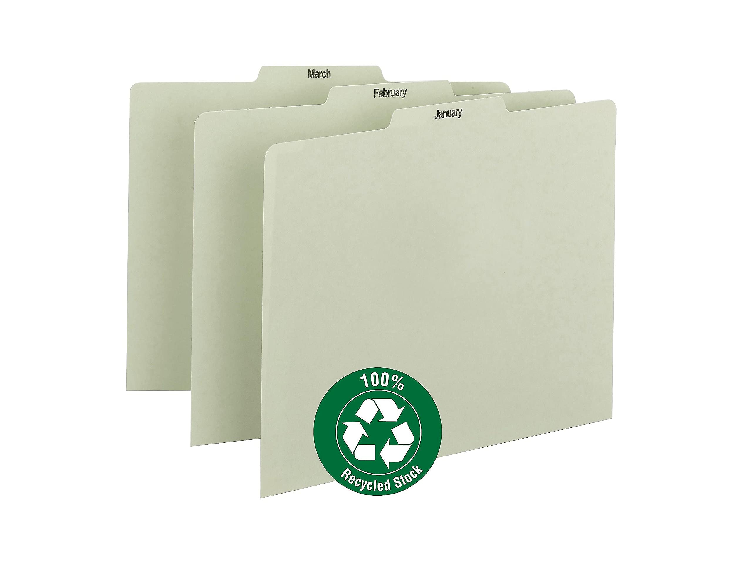 Smead 50365 Recycled Top Tab File Guides Monthly 1/3 Tab Pressboard Letter 12/Set