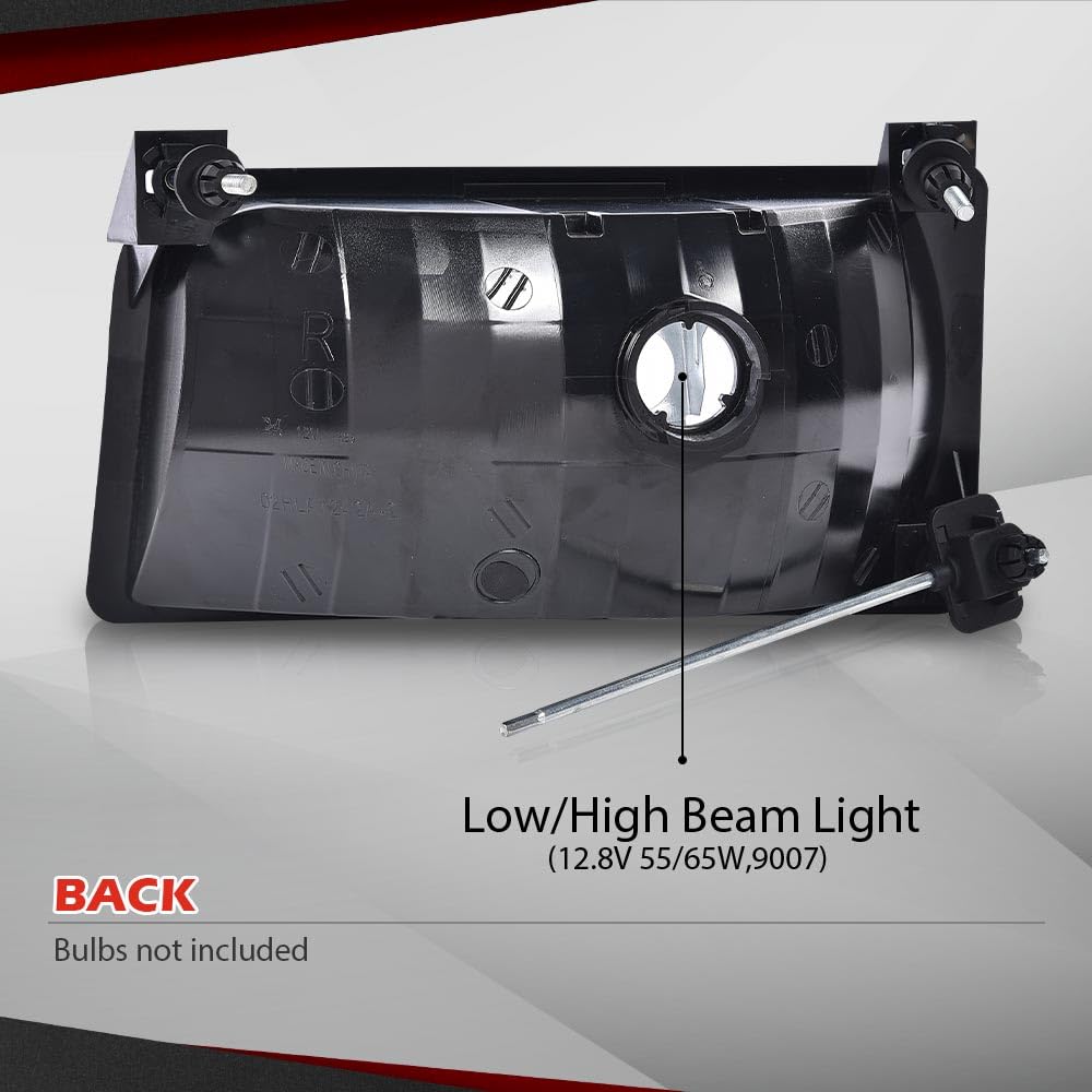 Cheda Headlight Compatible With 1992-1996 Ford F150/Fit 1995-1996 Bronco Xlt Sport/Fit 1992-1996 F250 Xl&1992 Bronco Xlt Nite Le