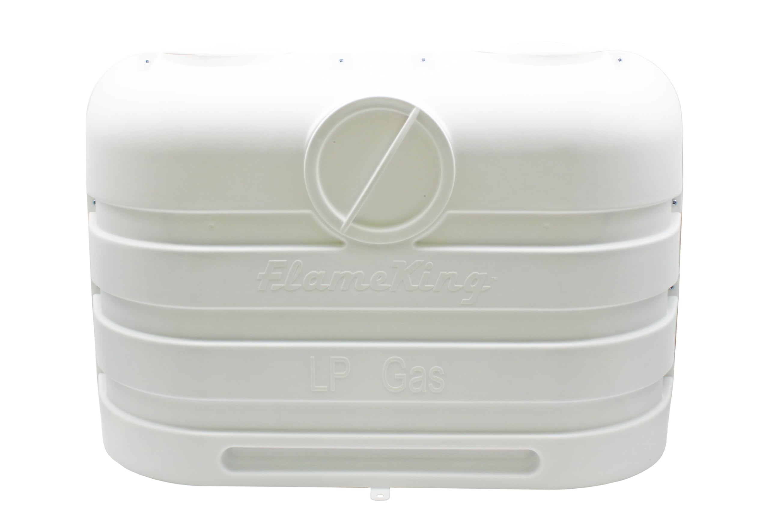 Flame King Dual 20Lb Lp Propane Tank Light Plastic Heavy Duty Cover For Rv, Travel Trailer, Camper - White