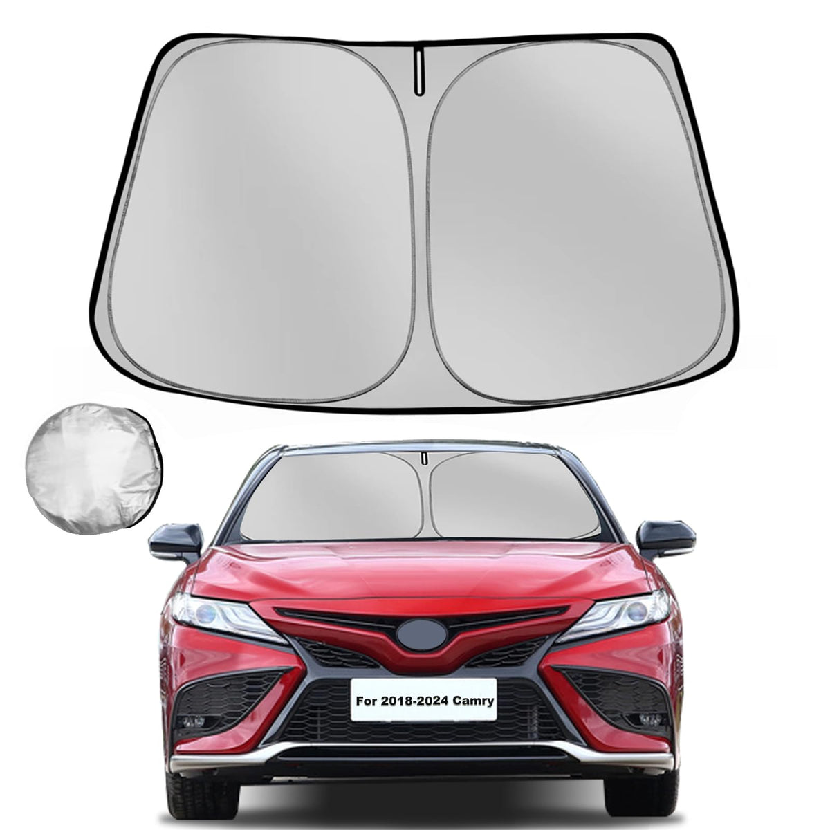 Fonowka Windshield Sun Shade For Toyota Camry 2018-2024 Le Xle Hybrid Se Xse Sedan Foldable Sunshade For Car Front Window Blocks
