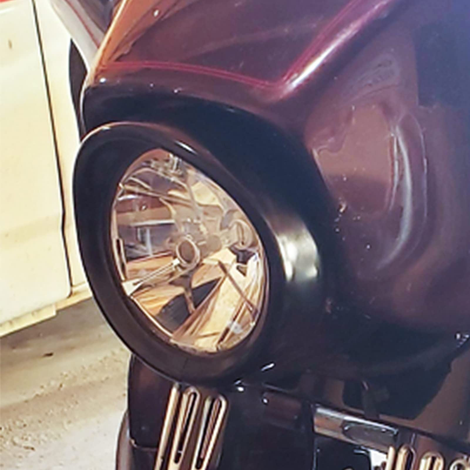 Hcmotorku Motorcycle 7 Inch Headlight Trim Ring Visor Style Fit For Harley Touring Road King Street Glide Electra Glide Softail