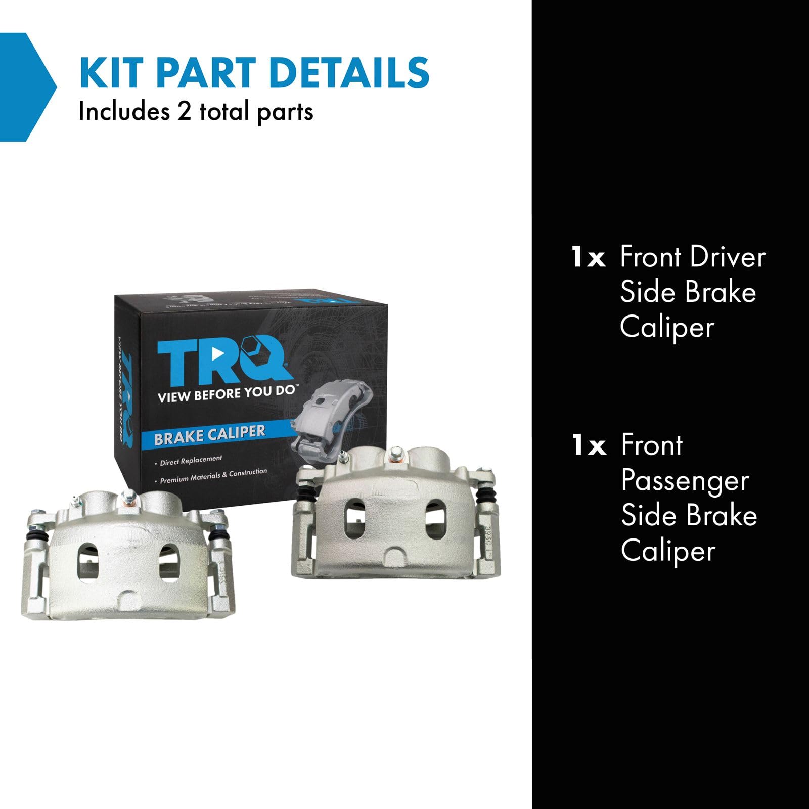 Trq Front Brake Caliper Set Compatible With 08-20 Cadillac Chevrolet 08-19 Gmc