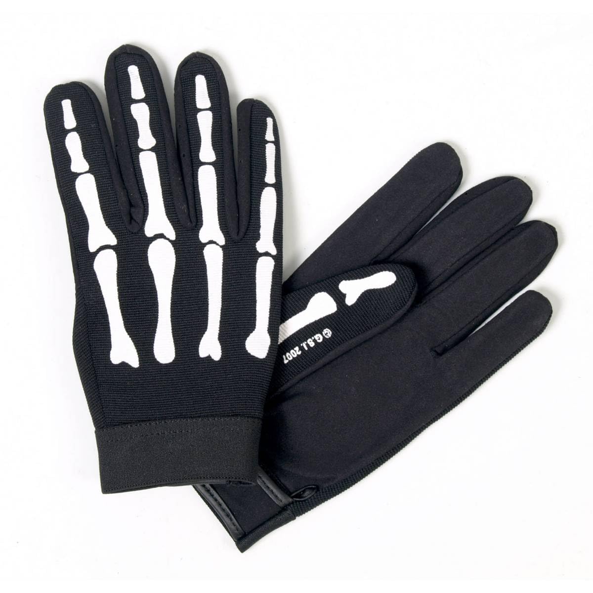 Hot Leathers Skeleton Mechanic Gloves (Black, Small)
