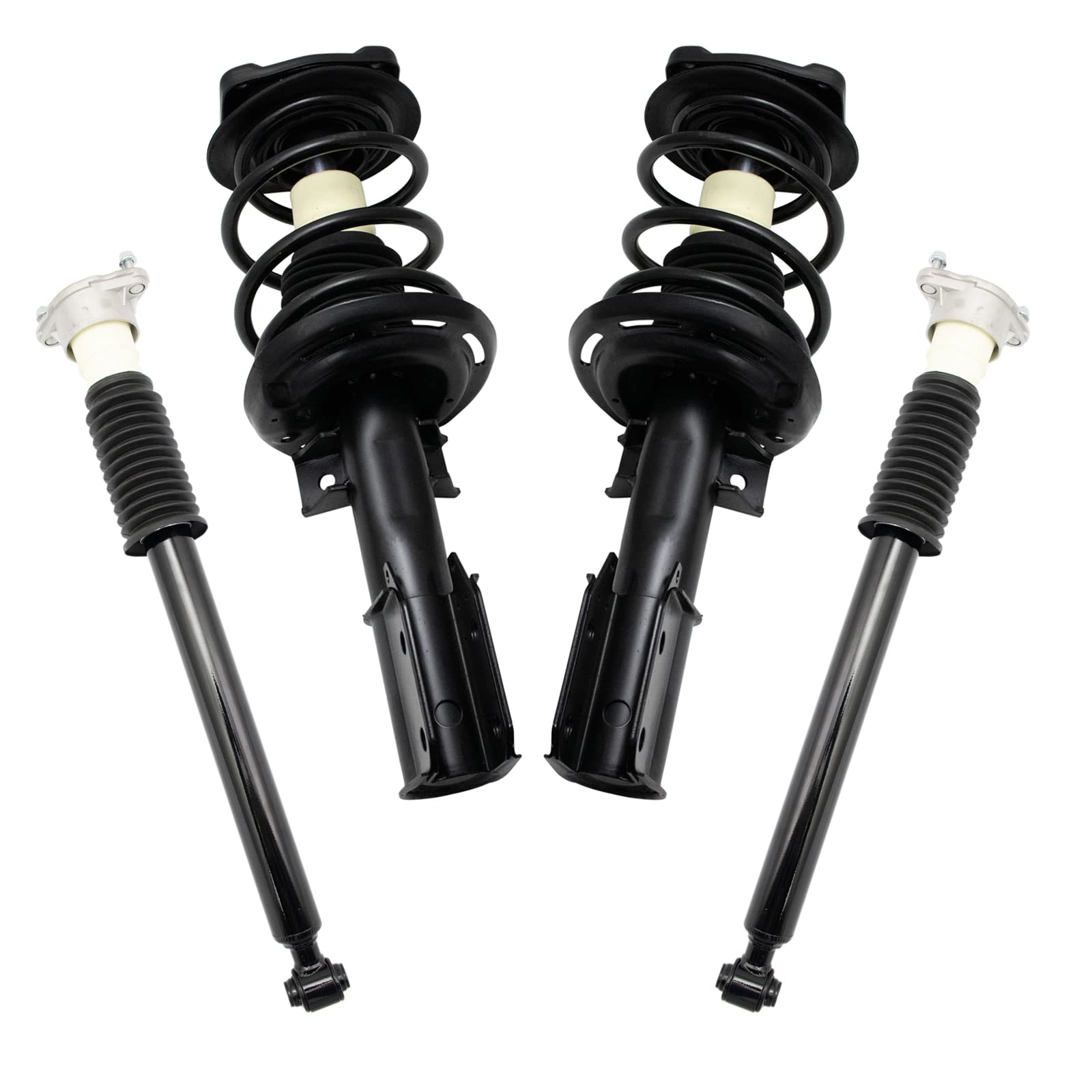Trq Front And Rear Complete Strut Assembly & Shock Absorber Kit Complete Strut & Coil Spring Assembly Compatible With 2008-2014