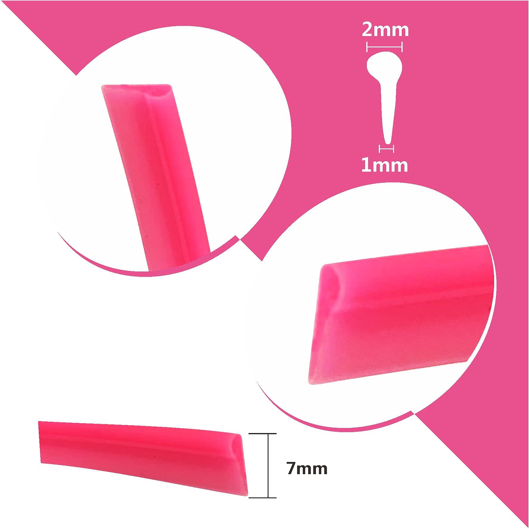 Tikun Tech Pink Car Interior Decorative Molding Door Panel Gap Trim Strip (23Ft)