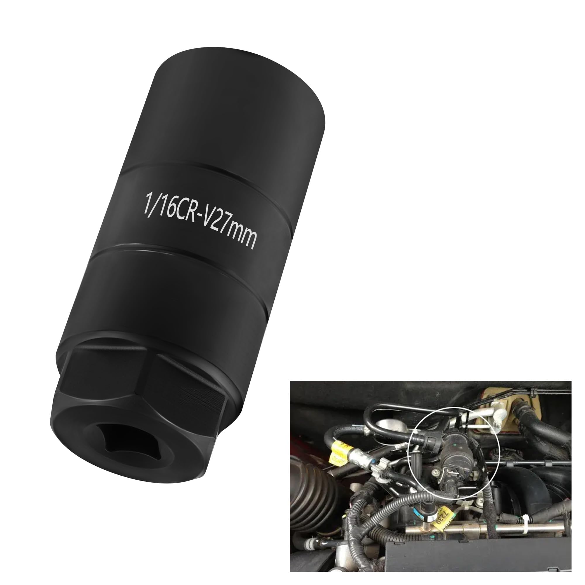 KIFIDAN Oil Pressure Sensor Socket,1 1/16 Socket 2 5/8 Long Oil Pressure Switch Socket Fits 3/8-Inch Drive or 1 1/8 Hex Wrench,Q