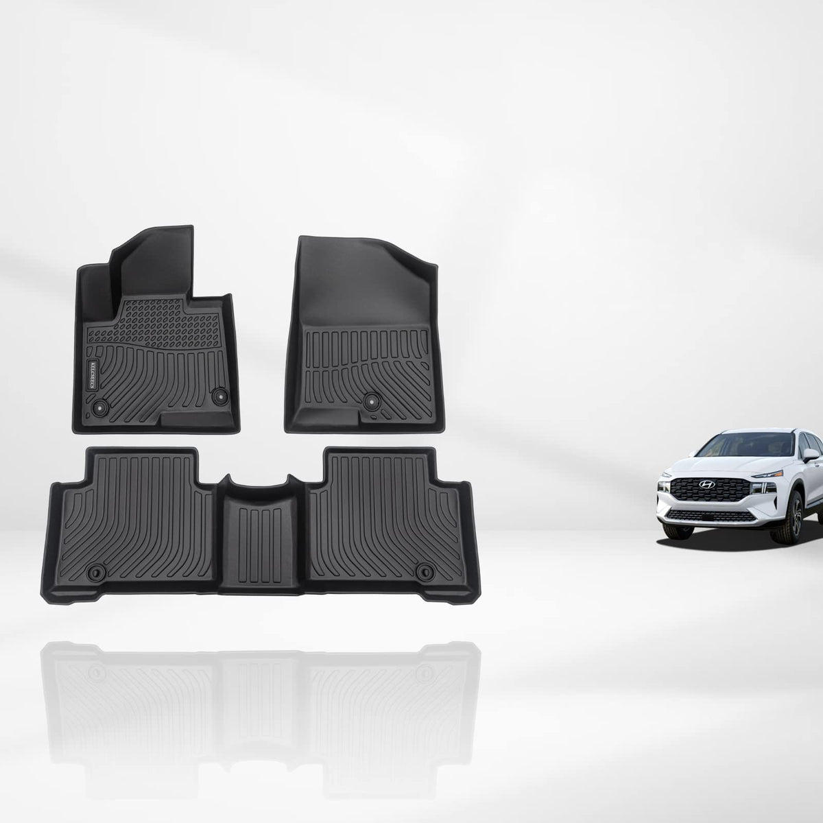 KELCSEECS Floor Mats Custom for 2013 2014 2015 2016 2017 2018 Hyundai Santa Fe Sport Waterproof Car Mats All Weather Guard TPE H