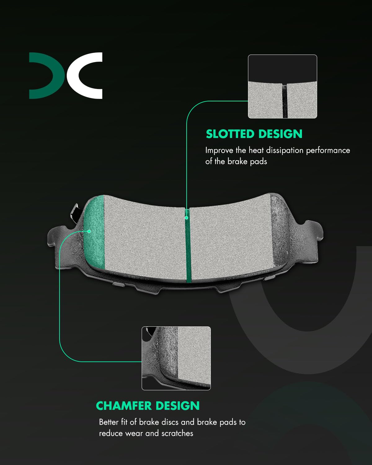 Scitoo D792 Rear Ceramic Brake Pads Sets Fit For Cadillac Deville/Dts/Escalade,For Chevy Astro/Silverado 1500 / Tahoe,For Gmc Sa