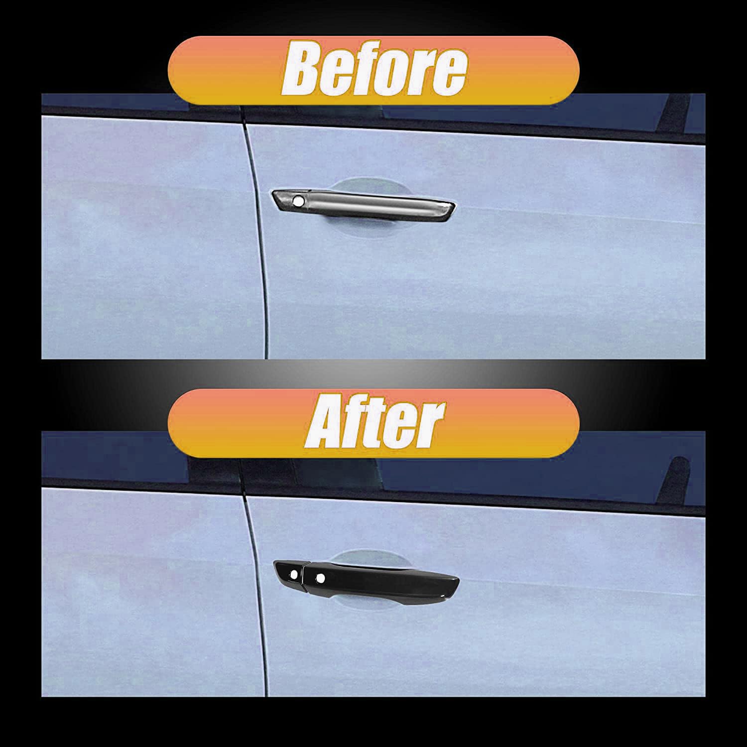 Unifizz 4Pcs Vehicle Door Lacth Handle With Smart Key Hole 10Th Gen For Honda Civic 2016-2021 Glossy Black Exterior Door Handle Trim Cover Left Hand Drive