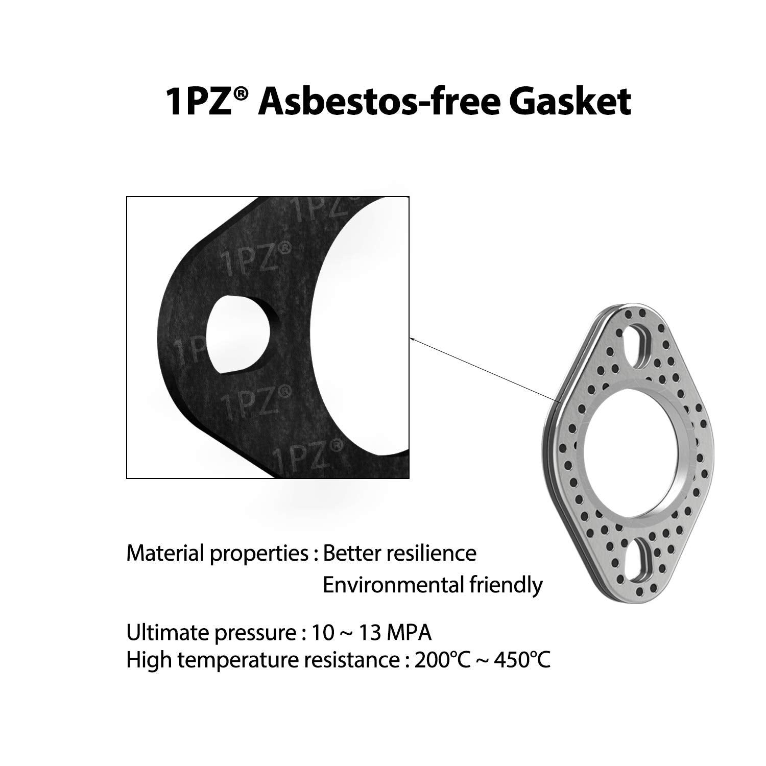 1Pz Egs-M27 Exhaust Gasket For Gy6 49Cc 50Cc 70Cc 90Cc 110Cc 125Cc 150Cc Scooter Moped Motorcycle Go Kart Atv Quad 4Wheeler Dune