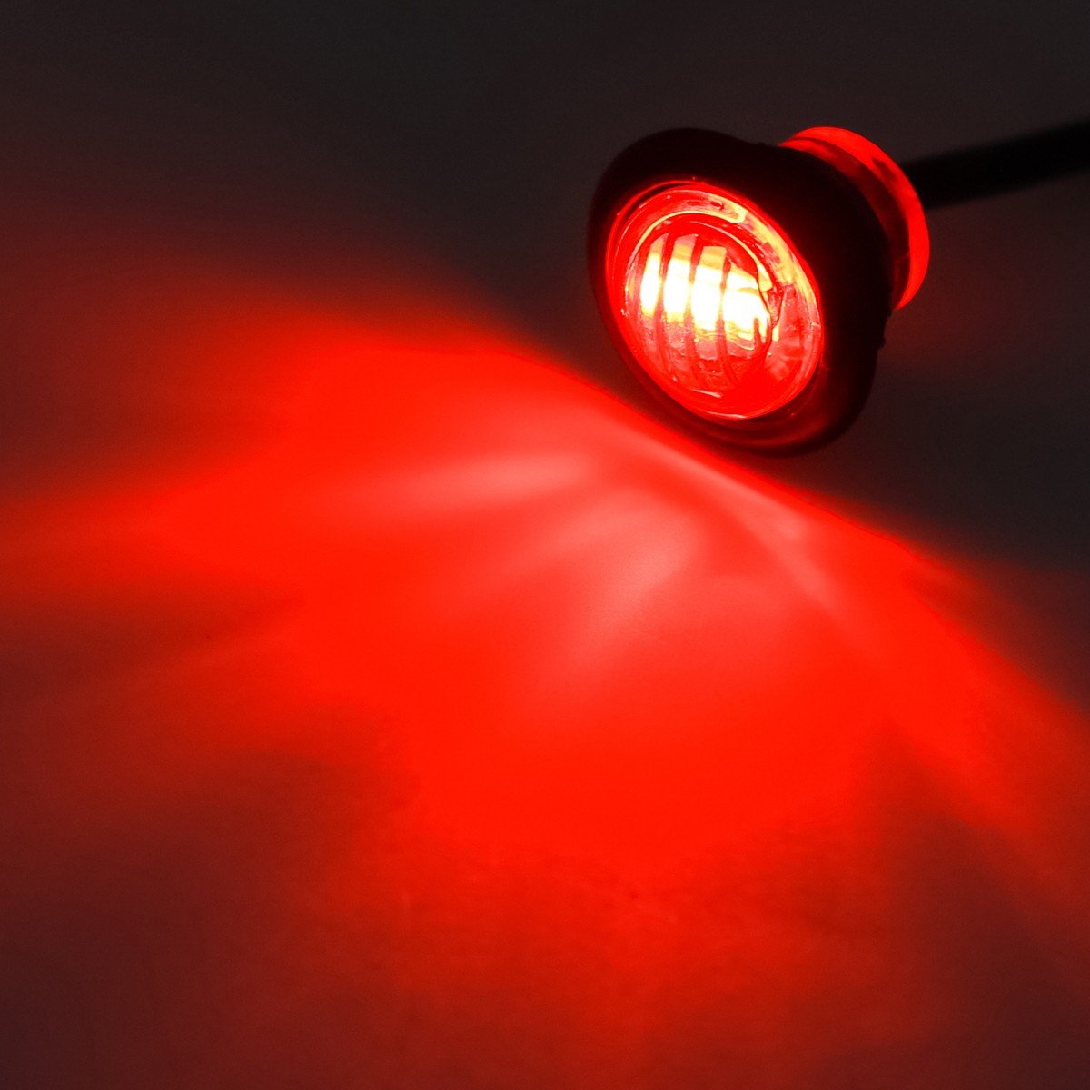 Partsam 10Pcs 3/4'' Red Led Clearance Marker Lights, Trailer Bullet Grommet Lights, 3/4 Led Dual Function Marker Lights With 3 W