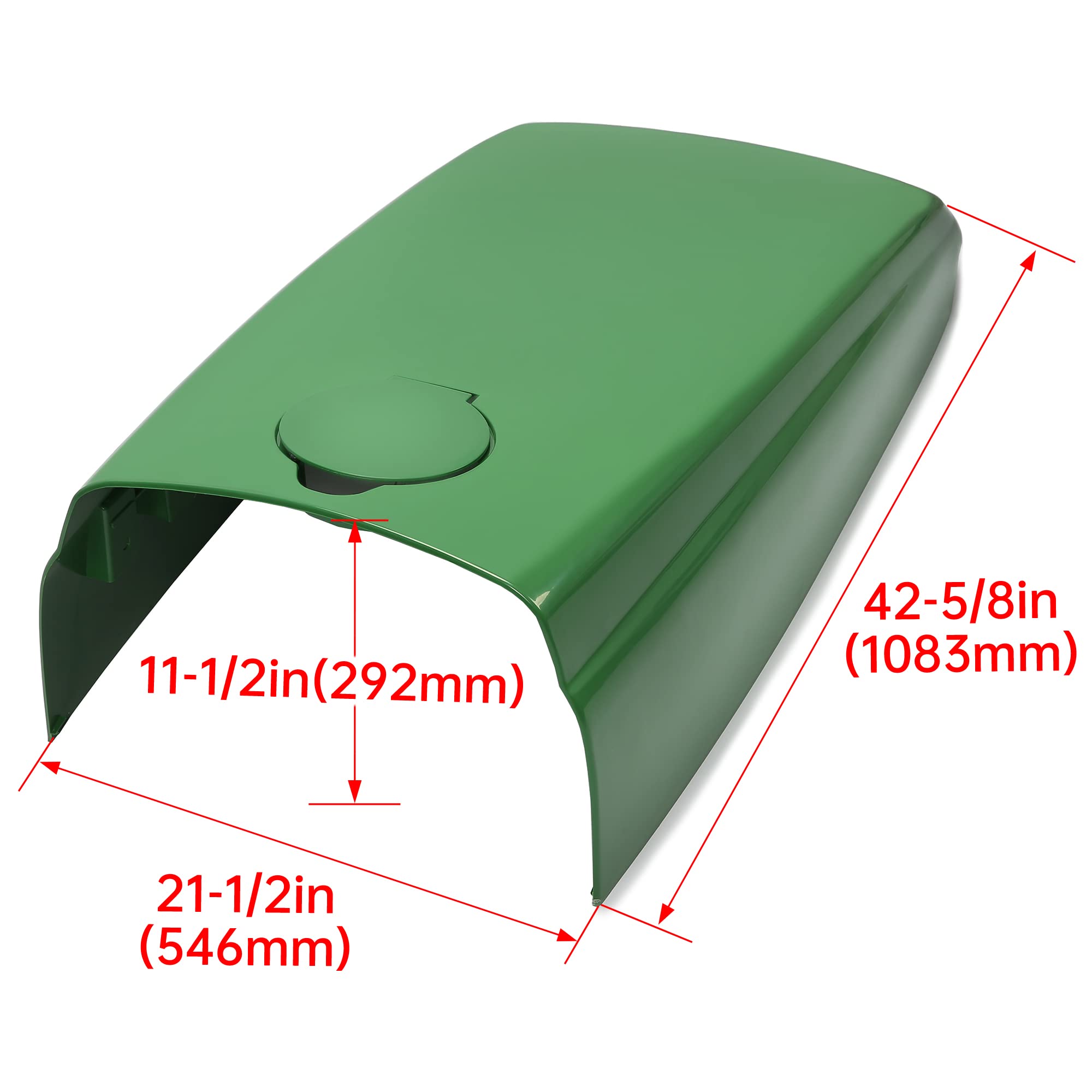 HECASA Upper Hood w/Fuel Door Compatible with John Deere 4500 4510 4600 4610 4700 4710 Replacement for LVU12063