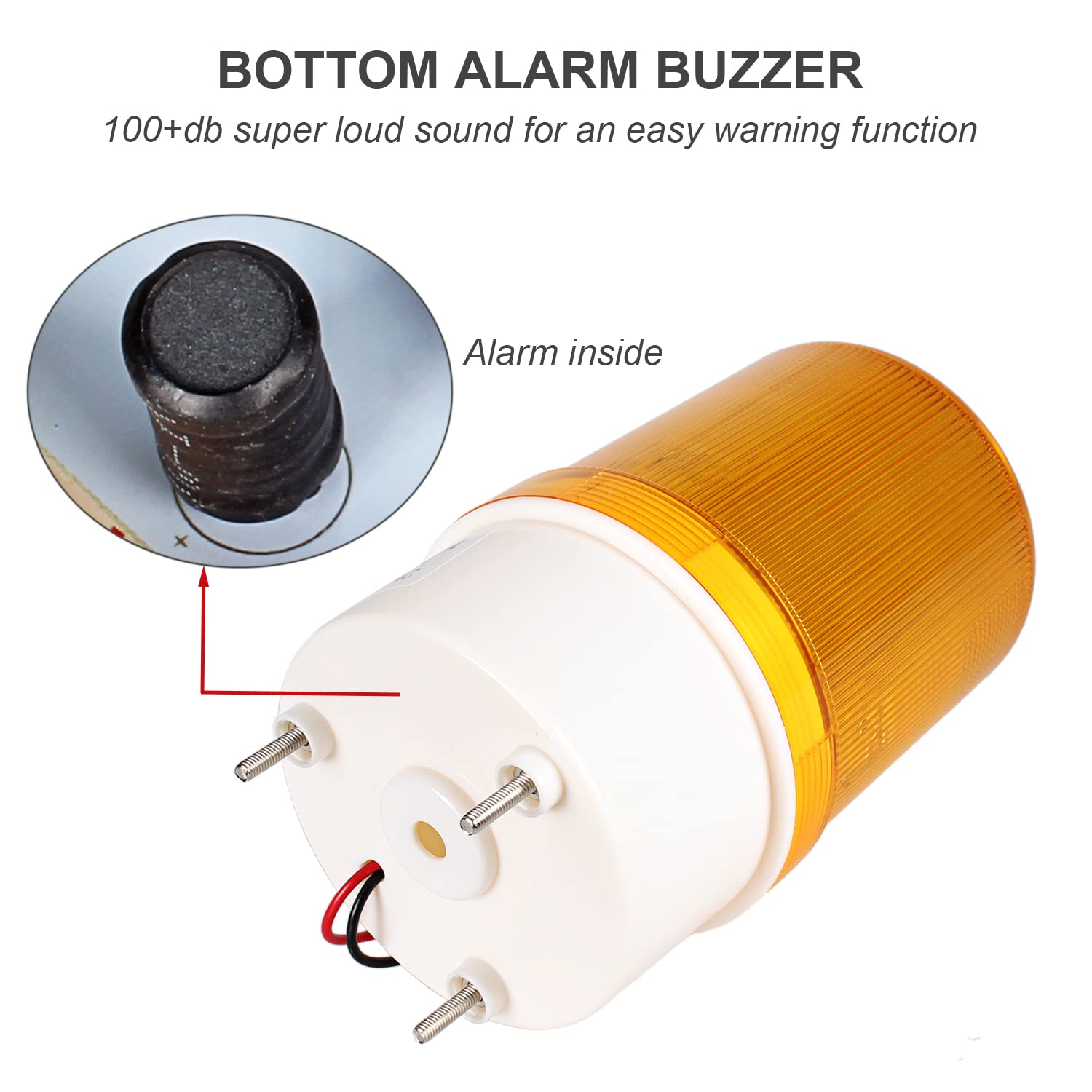 Industrial Led Rotating Strobe Beacon Warning Lights, Electrical Revolving Signal Lights For Emergency, 110V Ac, Yellow, With Bu