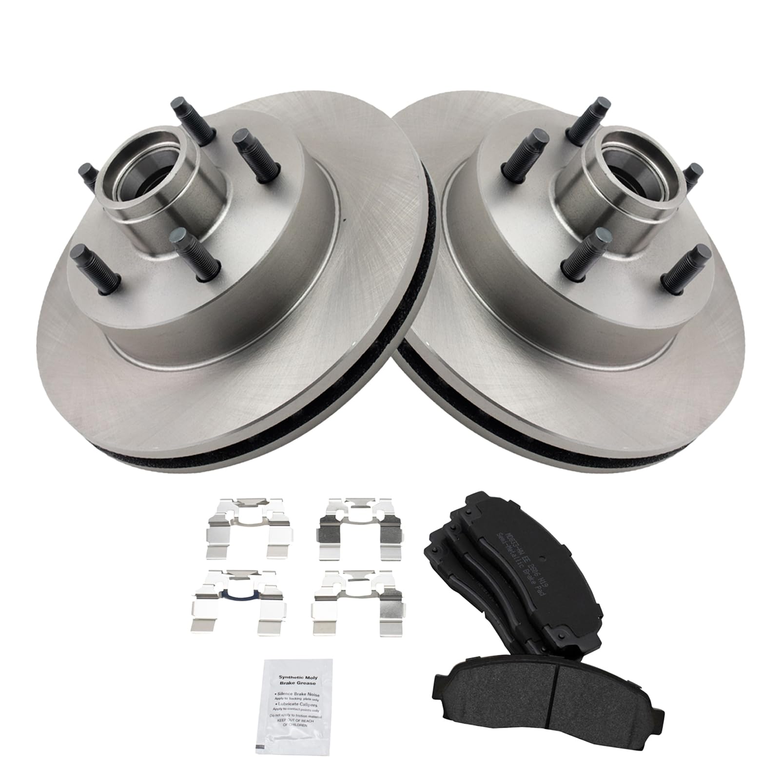 Trq Front Brake Pad & Rotor Kit Semi-Metallic Compatible With 2003-2009 Mazda B2300 2003-2007 B3000 2003-2004 B4000