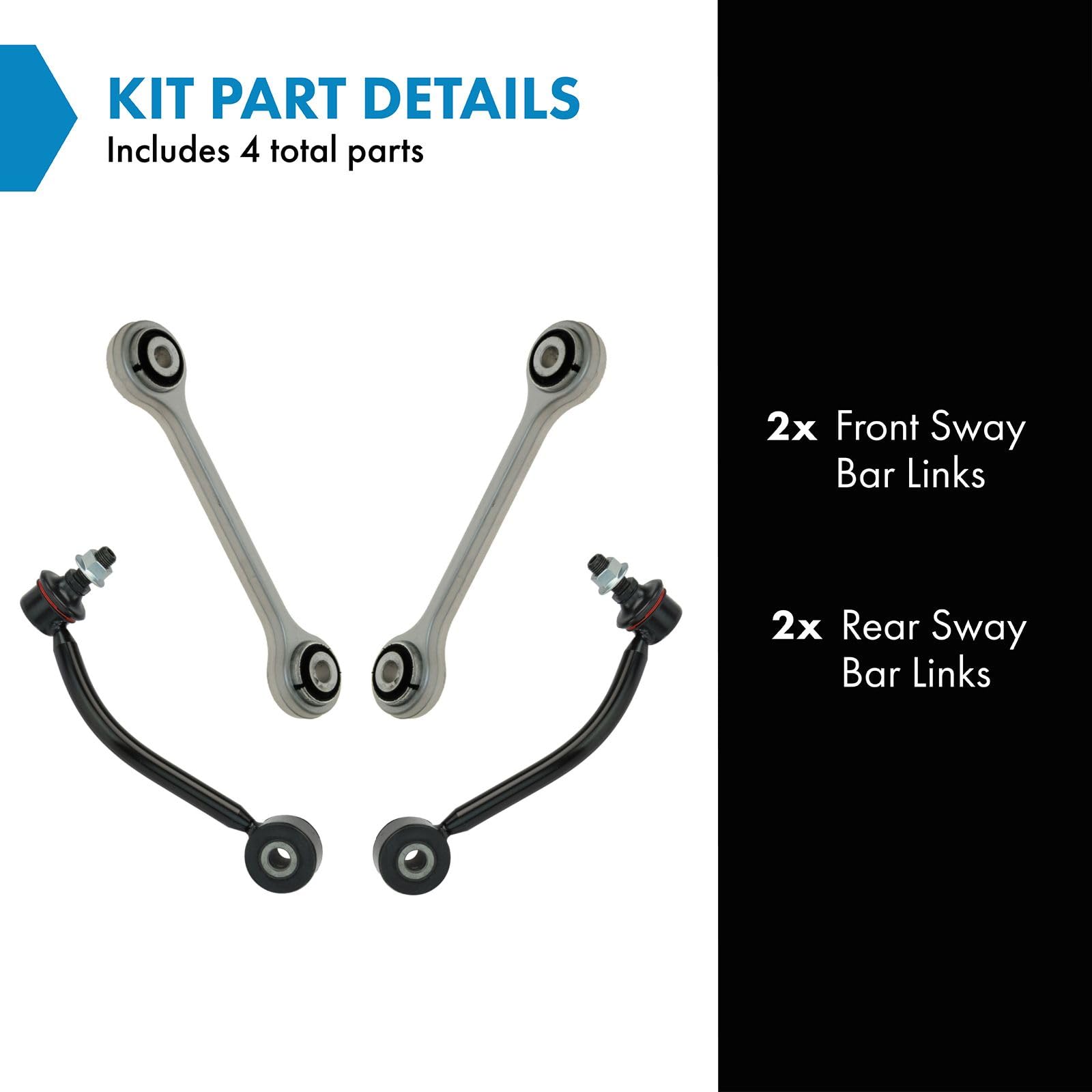 Trq Front & Rear Sway Bar Stabilizer Link Set Compatible With 2007-2015 Audi Q7 2003-2010 Porsche Cayenne 2004-2017 Volkswagen T