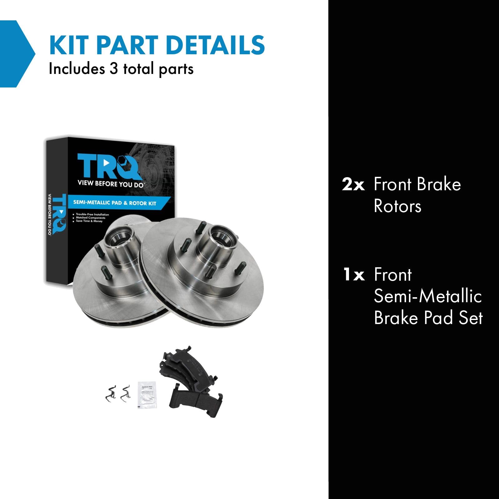Trq Front Brake Pads & Rotors Kit Compatible With Chevy Gmc Buick Pontiac Oldsmobile