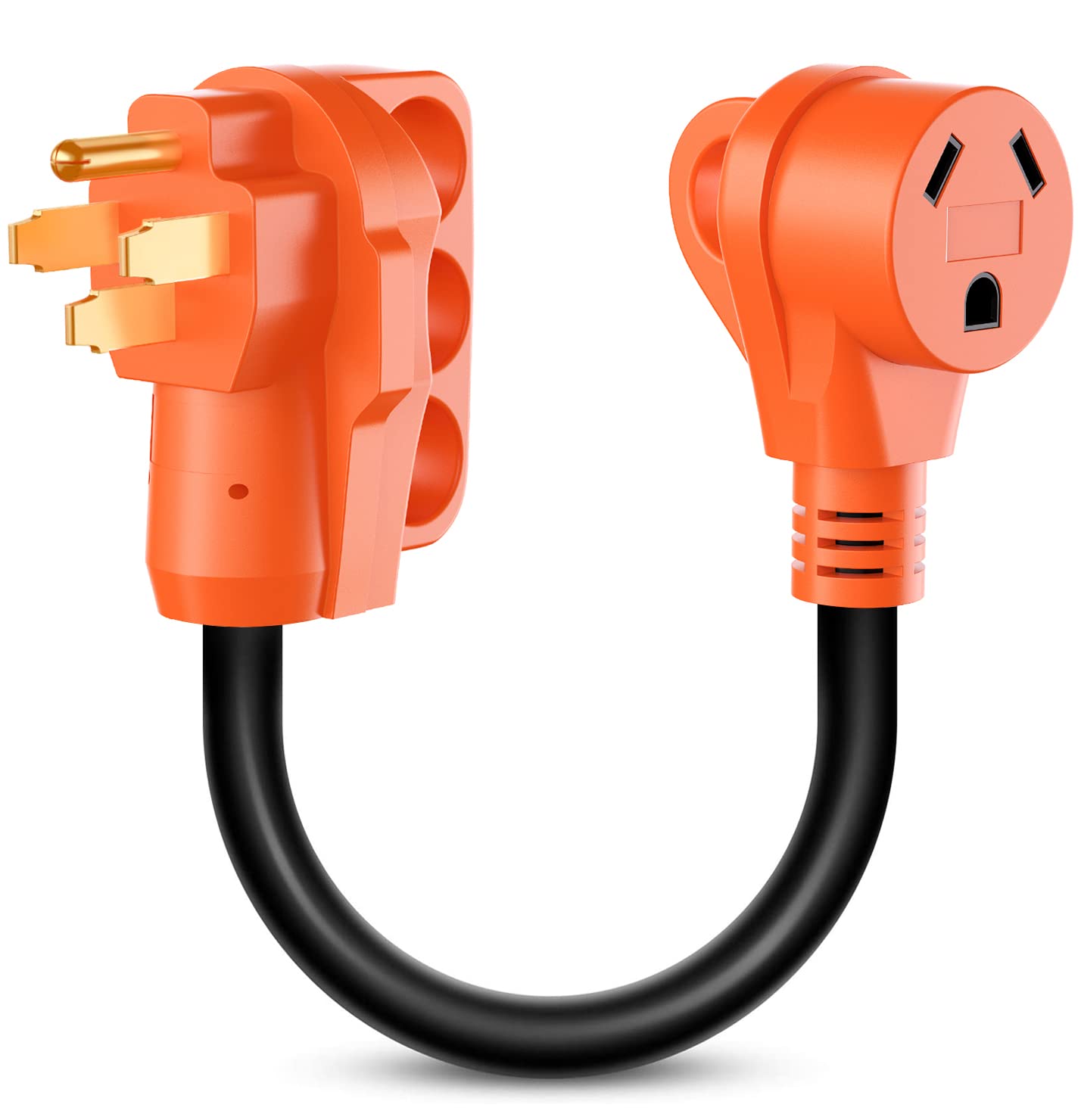 Nilight - 50033R 18 Inch 50 Amp To 30 Amp Rv Plug Adapter Heavy Duty Dogbone Electrical Adapter With Handle 50A Male To 30A Fema