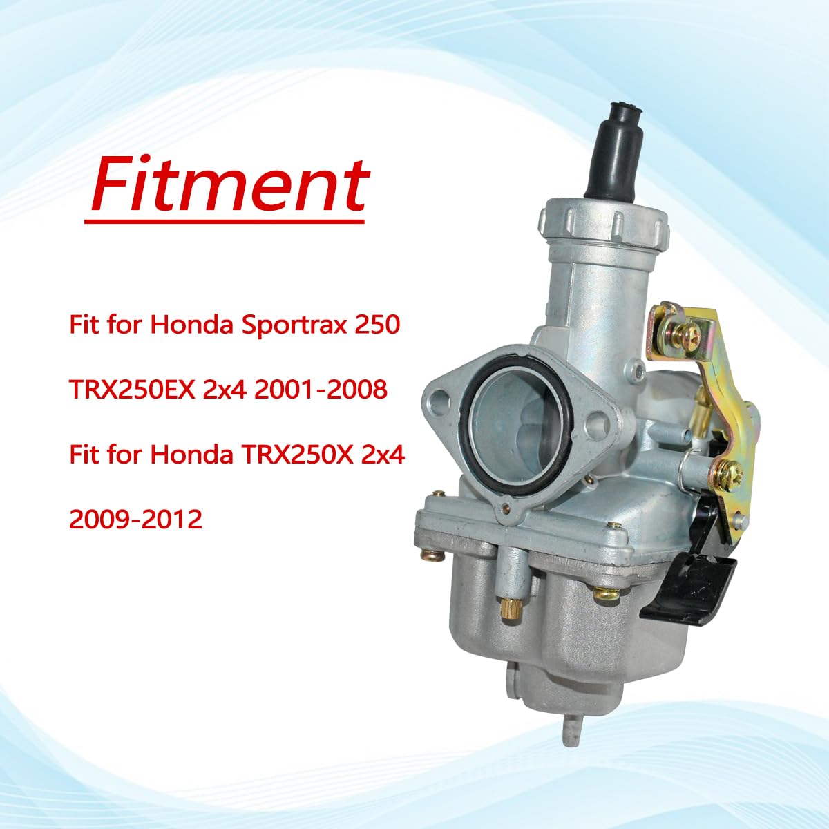 JDLLONG TRX250EX Carburetor for Honda Sportrax 250 EX TRX250EX 2001 2002 2003 2004 2005 ATV Carb with Throttle Cable & Fuel Petc