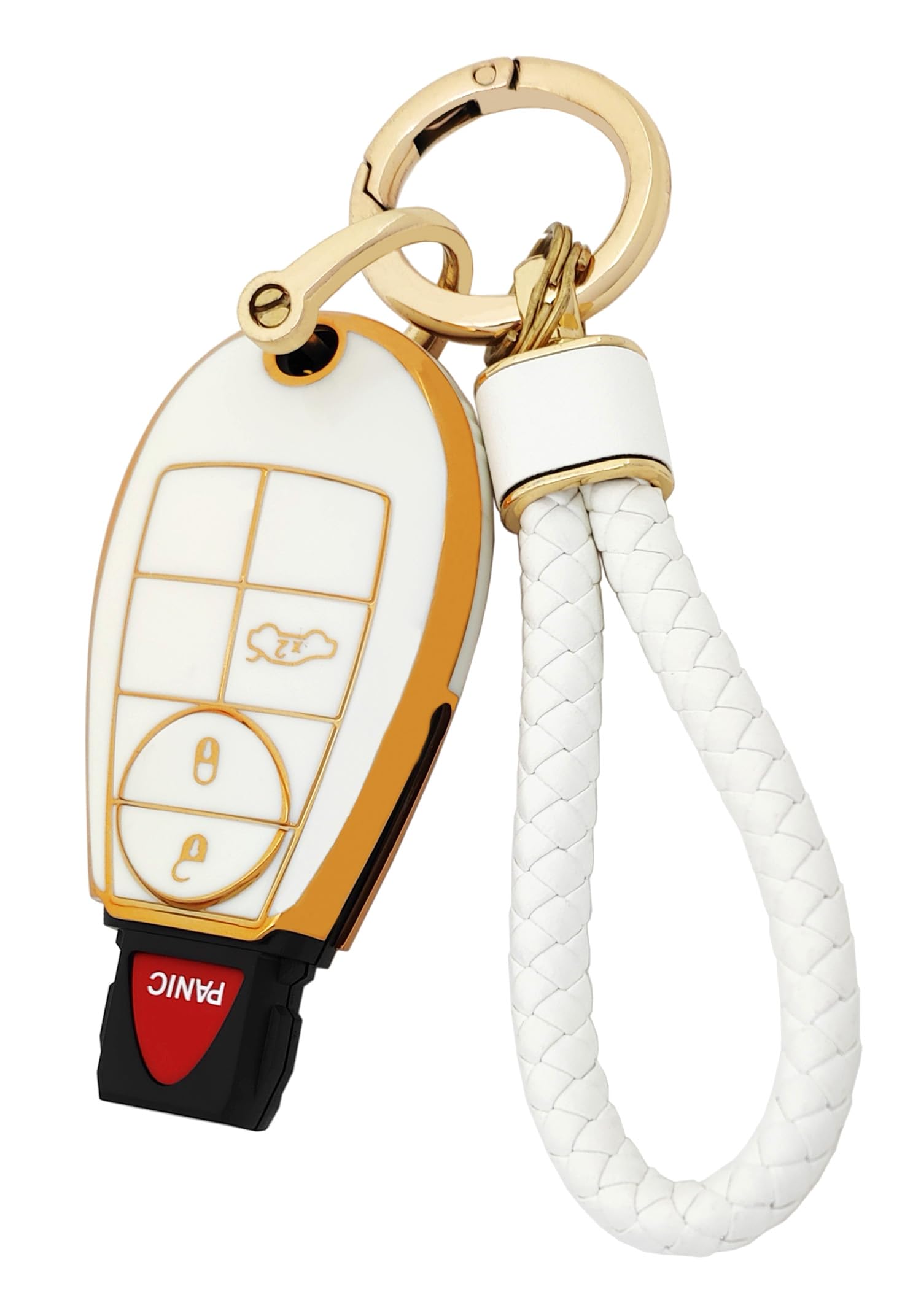 Arruweer Key Fob Cover for Jeep Soft TPU Key Fob Case Holder Protector Compatiable with 2008-2018 Dodge Ram Durango Challenger J