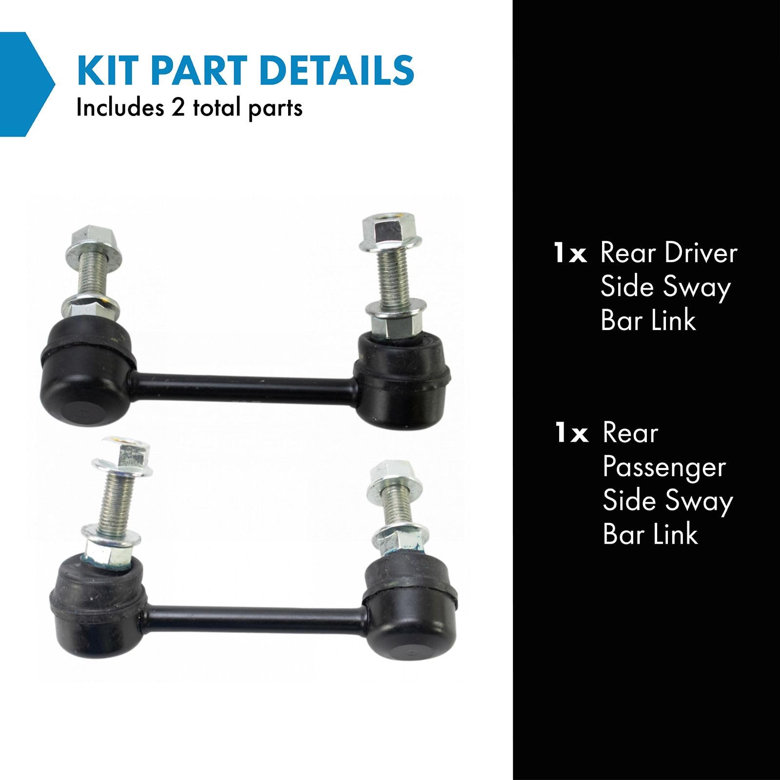 Trq Rear Sway Bar Stabilizer Link Set Compatible With 2009-2014 Nissan Murano
