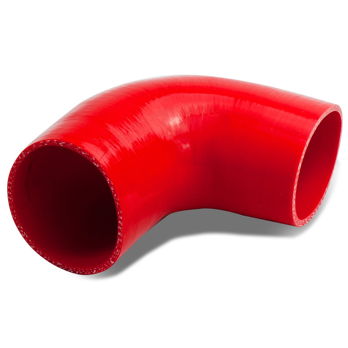 Auto Dynasty 3 Inches 90 Degree Elbow Turbo/Intercooler/Intake Piping Coupler Silicone Hose, (Red)
