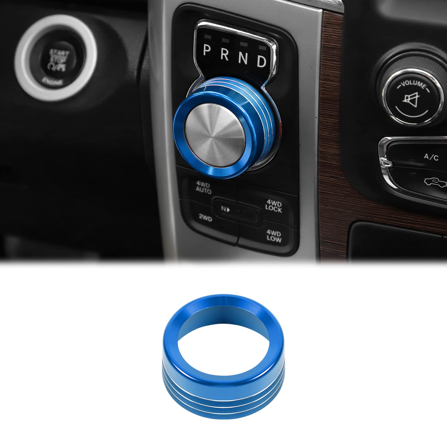 Voodonala for Dodge RAM Aluminum Gear Shift Shifter Switch Transmission Gear Selector Shift Lever Gearstick Knob Coverfor 2013-2