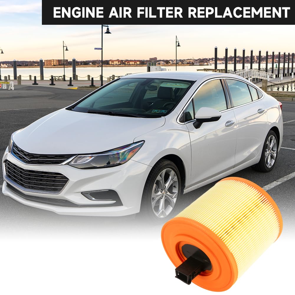 Car Engine Air Filter - Compatible for Chevrolet Cruze 1.4L L4 2016-2019 for Cadillac ATS V 3.6L V6 2016-2019 - Replace Part 133