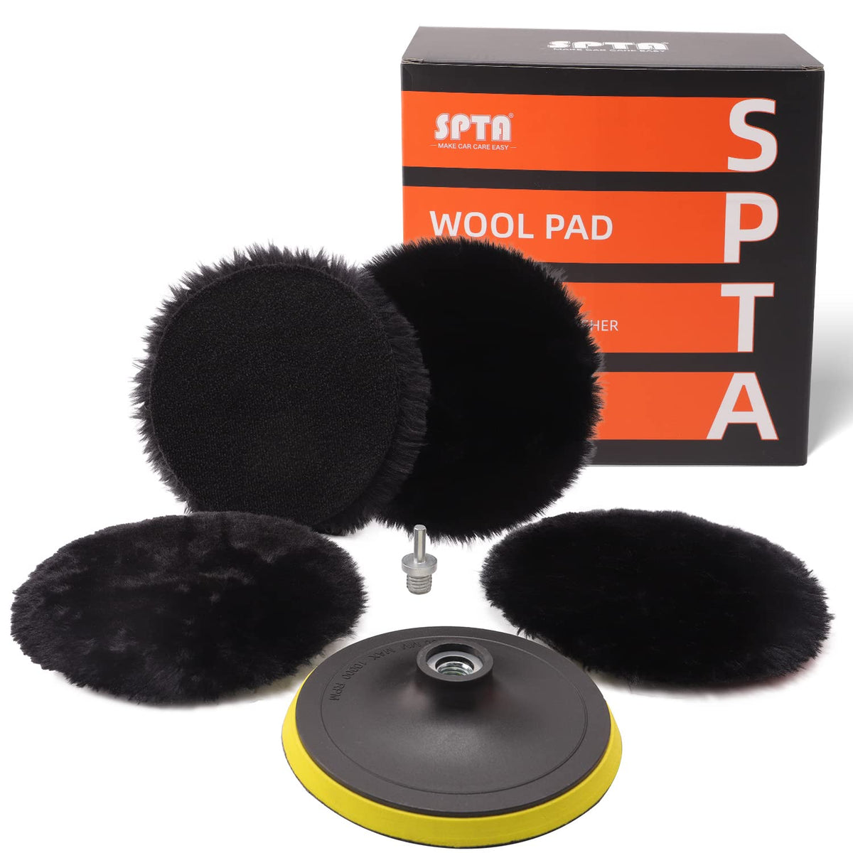 Wool Polishing Buffing Pad, Spta 6 Pcs 6 Inch 150Mm Polishing Buffing Wheel For Drill Buffer Attachment With 5/8''-11 Drill Adap