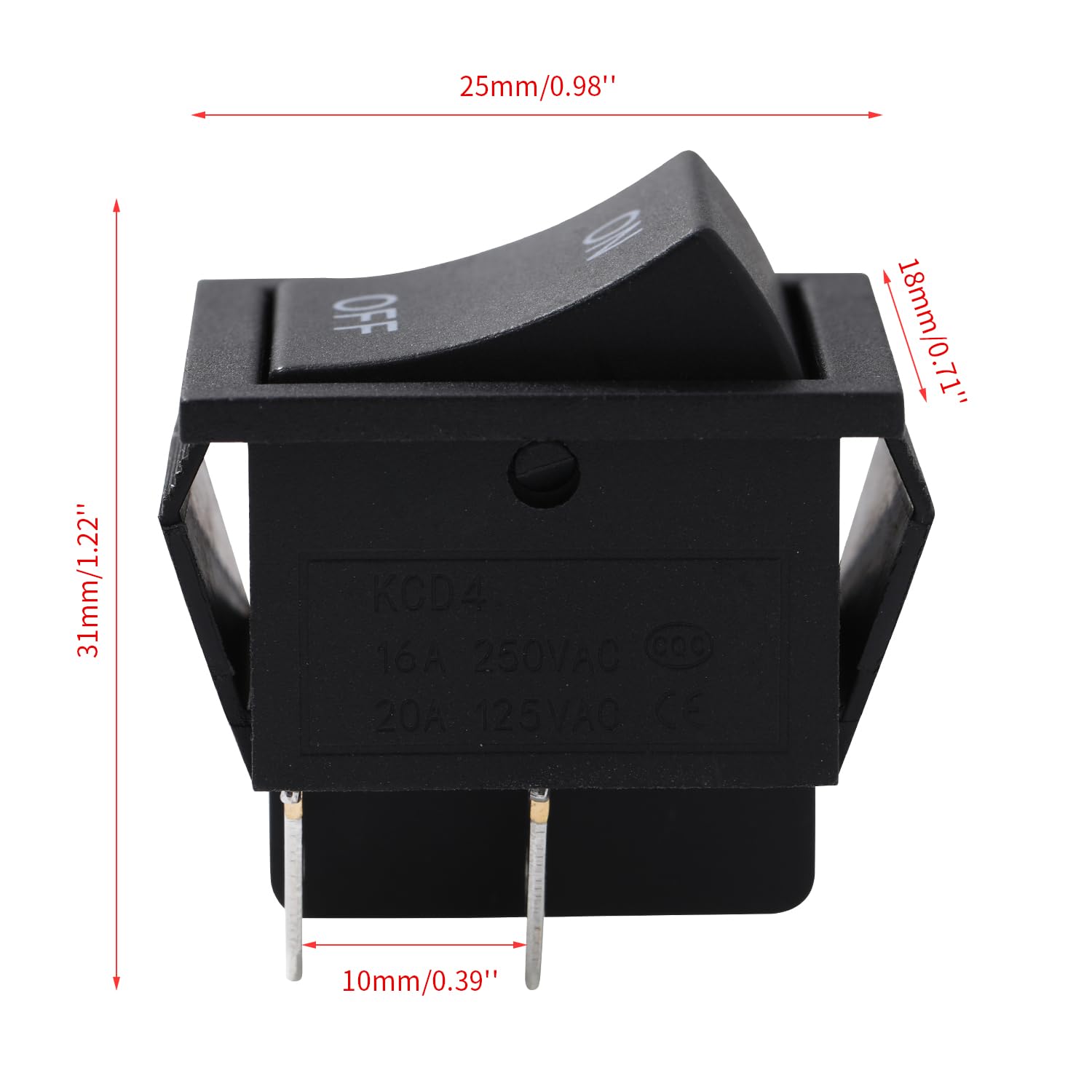 Kamier On Off Power Reset Switch For Razor Mx650 Mx500 Sx500 Mcgrath Dirt Bike Dirt Quad 4 Wheeler Atv Pocket Mod Ecosmart Metro Electric Scooter Off Road Motocross Bike Parts Kcd4 16A 250V 20A 125V