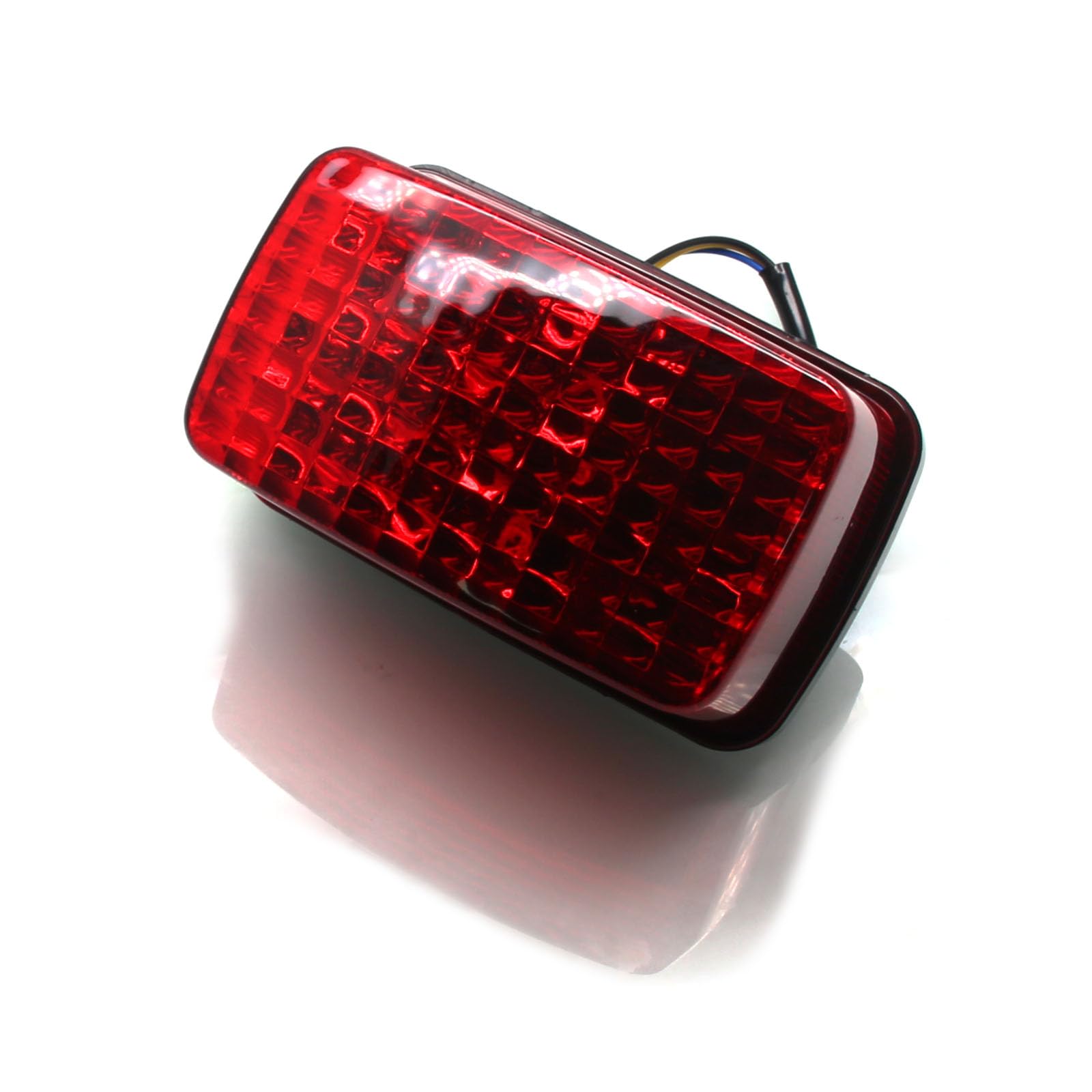 Mzs Atv Tail Light, Quad Taillight Led Brake Accessories Red Lens Compatible With Big Bear Bruin Grizzly Kodiak Rhino Viking Wol