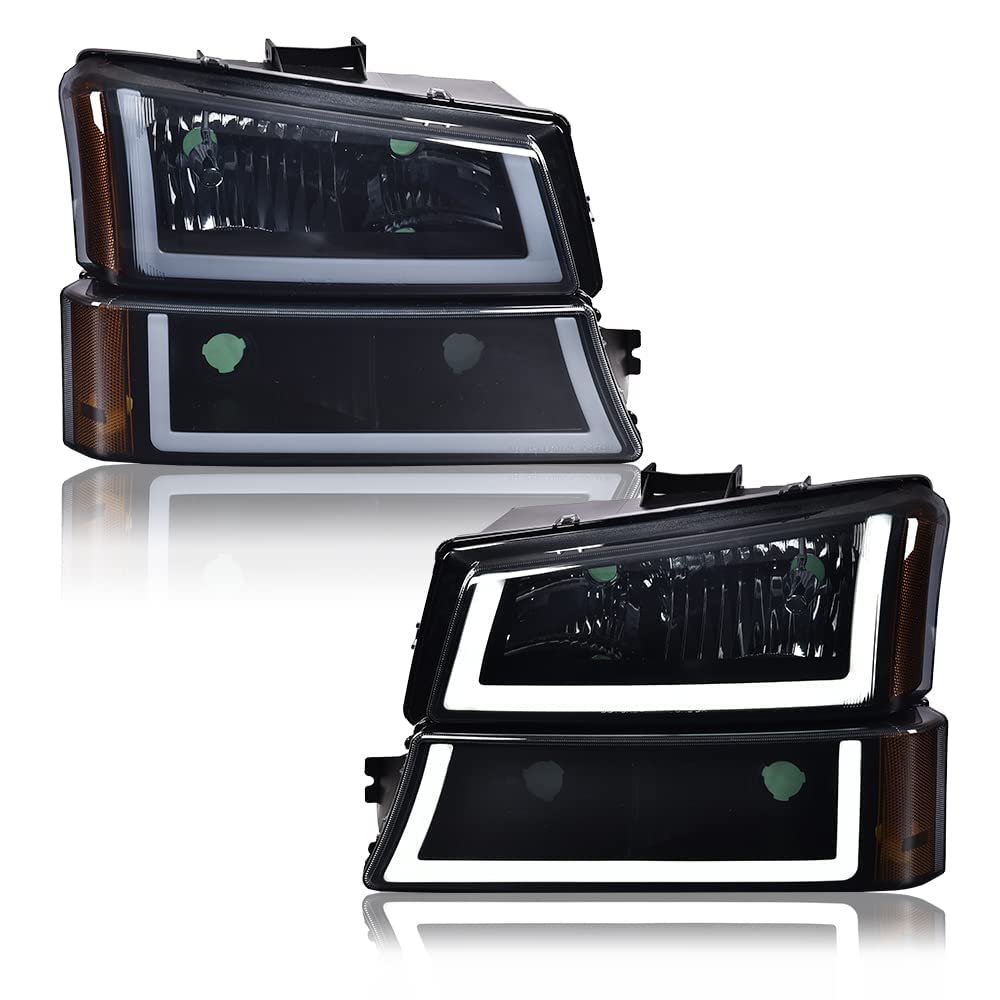 Pit66 Led Headlight Assembly Compatible With 2003-2006 Chevy Silverado 1500 2500 3500 Hd Model/Fit 2003-2006 Avalanche 1500 2500