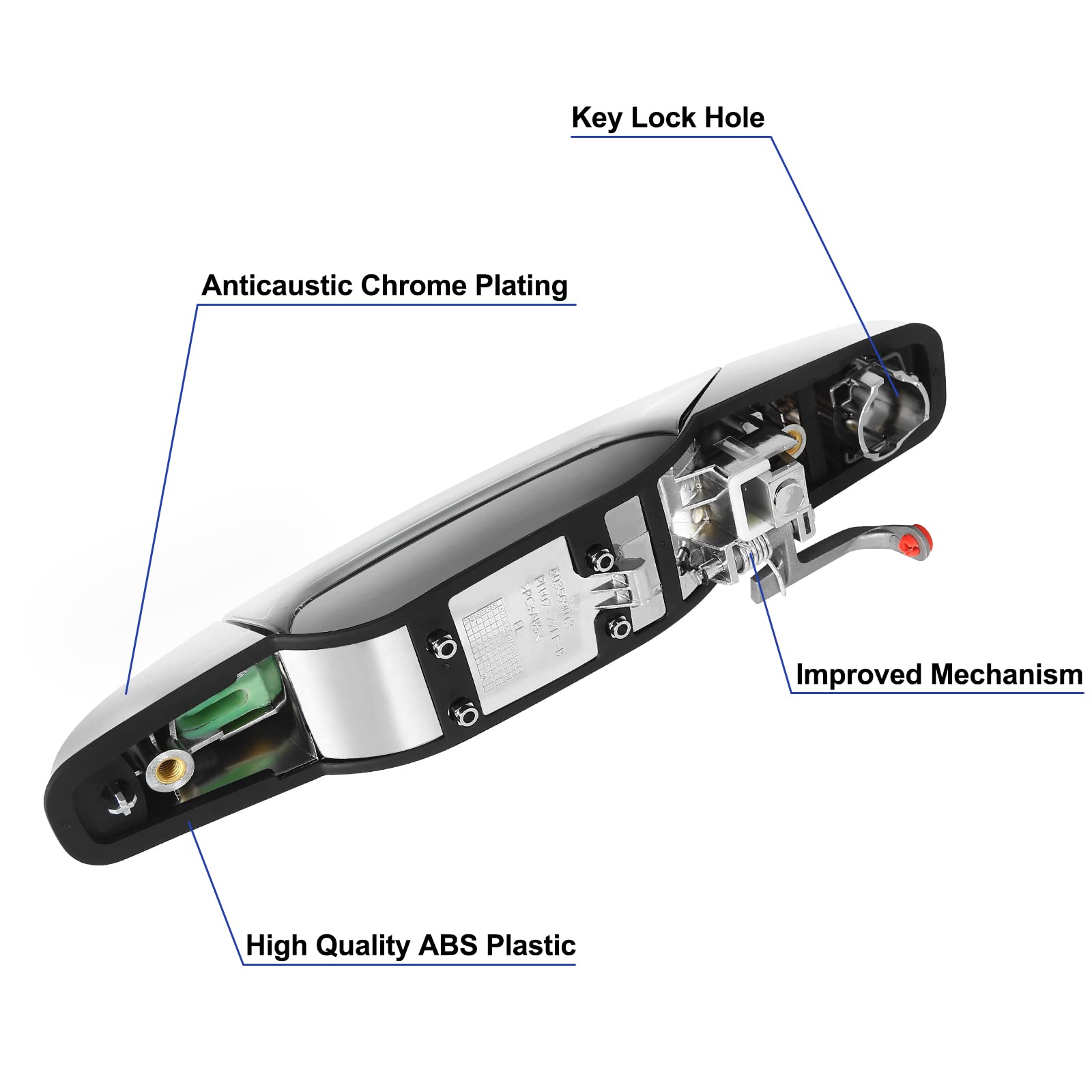 Exterior Front Driver Side Door Handle Compatible with 2007-2013 Cadillac Escalade, Chevrolet Chevy Silverado Tahoe Avalanche Su