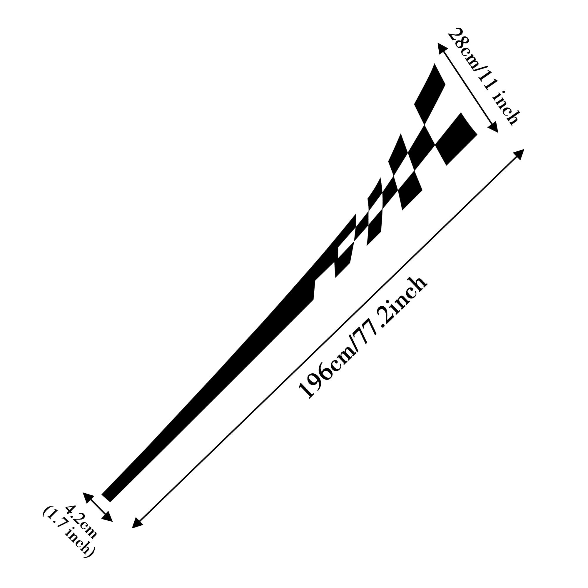 Tomall 1 Pair 77.2'' Racing Checkered Flag Side Stripe Decals Compatible With Mini Cooper Lattice Grid Stripe Graphic Waterproof