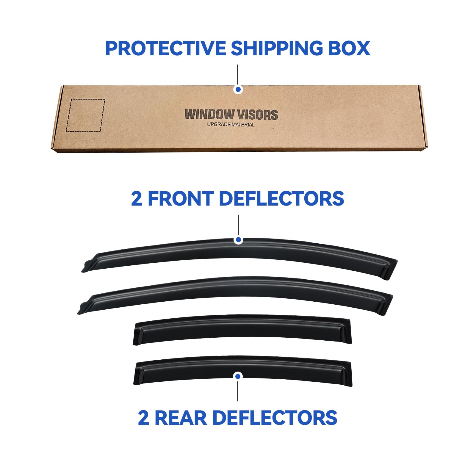 Window Visors Rain Guards Shield for 2011-2015 Chevy Cruze Sedan, Out-Channel Window Vent Wind Deflectors Visors Shades for 2016