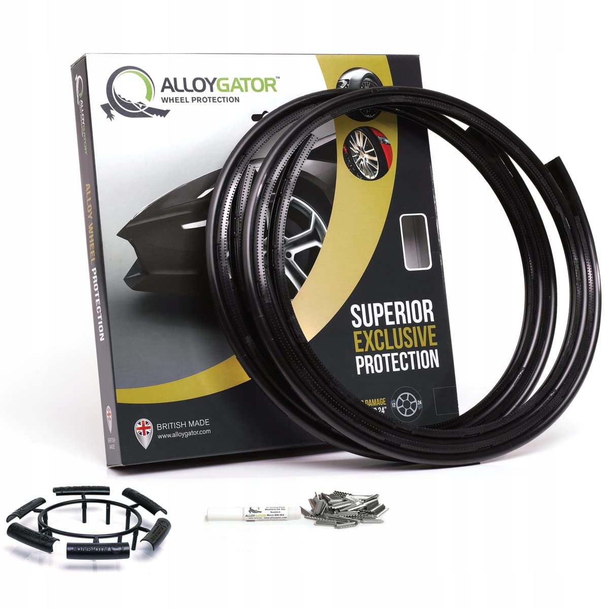 AlloyGator Wheel Protectors K4 BLCKEXC, 24" Black Super Tough Nylon (4-Pack)