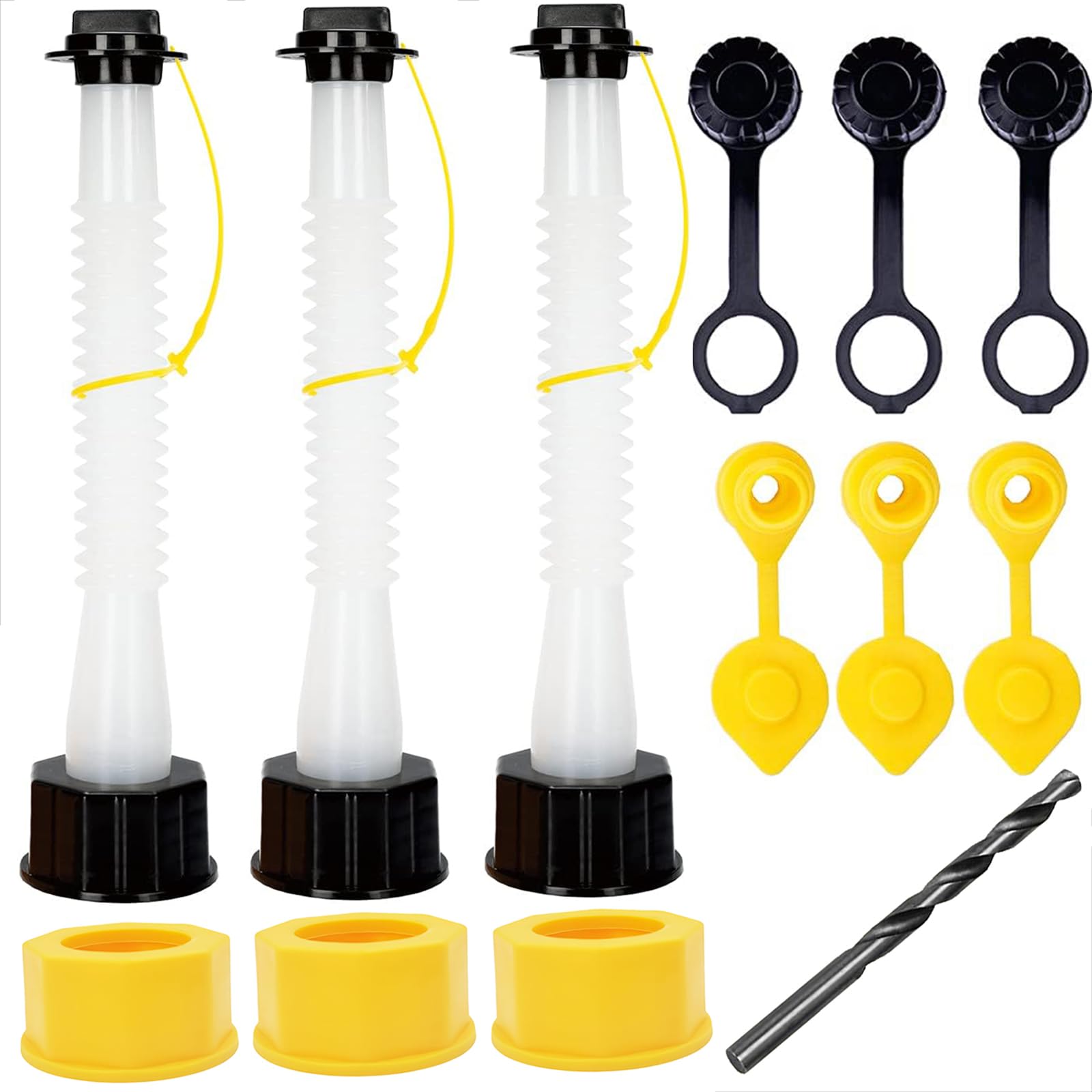 Replacement Gas Can Spouts Improved Design Gasket Flexible Pour Nozzle with Vent Cap for Older Gas Can Fuel Water Jug 1 2 5 Gall