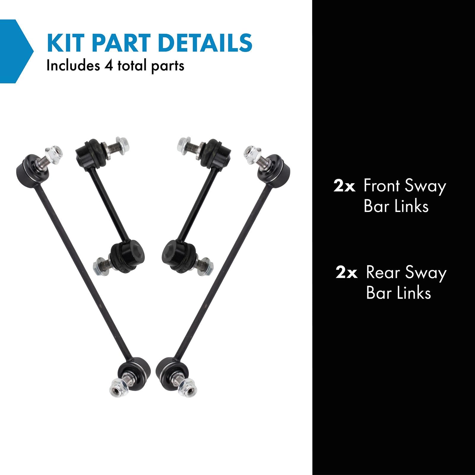 Trq Front & Rear Sway Bar Stabilizer Link Set Compatible With 2017-2021 Subaru Impreza