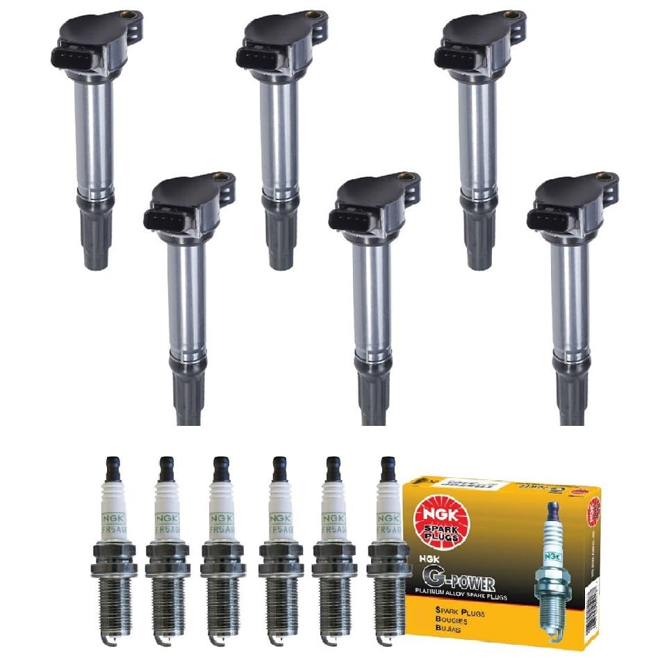 Hikaru Parts Ignition Coil Pack UF487 & NGK G-Power Platinum Spark Plug Replacement For Toyota Sienna Camry Highlander RAV4 Aval