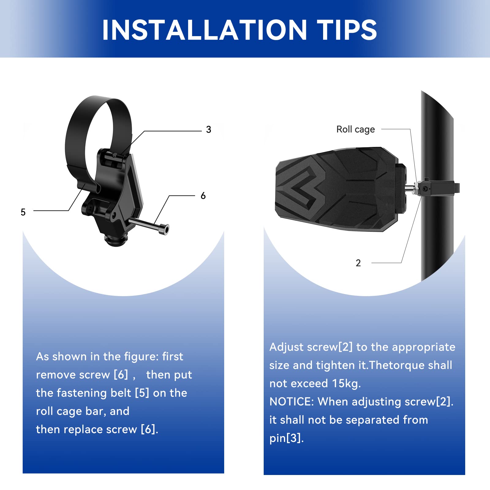 Utv Side Mirrors With 1.65' -2' Roll Bar, Txzsxs Rzr Side Mirrors Compatible With Polaris Rzr, Can Am Maverick X3, Kawasaki Teryx, Talon, Arctic Cat Wildcat, Gator, Cfmoto, Pioneer Rhino, Yamaha Yxz