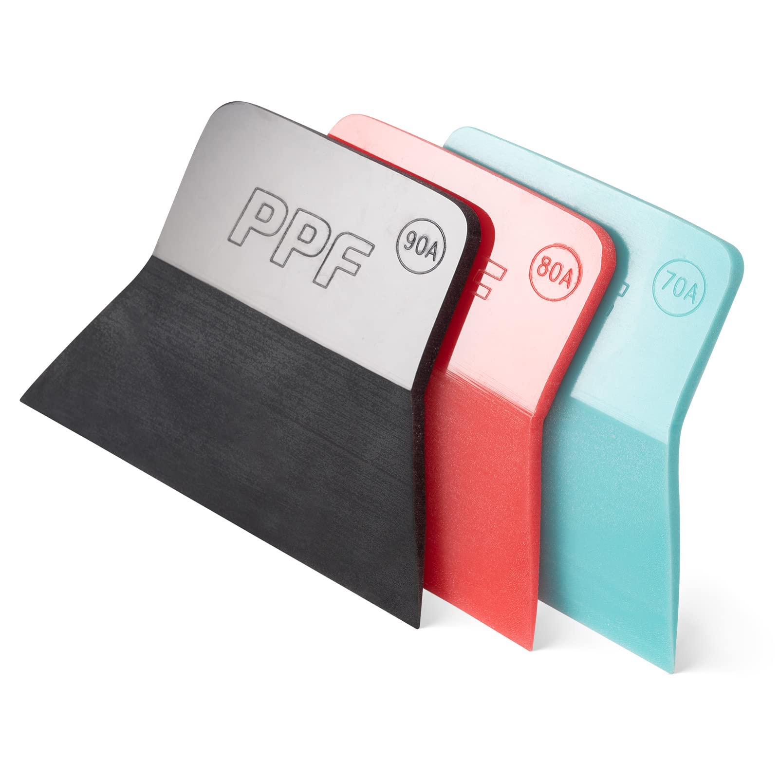 FOSHIO PPF Squeegee Vinyl Wrap Tool, 3 In 1 Different Hardness Anti-Scratch Rubber Scraper Soft TPU Mini Squeegee Window Tint To