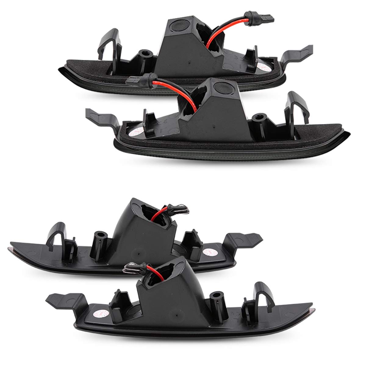 NSLUMO LED Side Marker Lights for 2016-up Mazda MX-5 Miata ND Smoked Lens Amber Front & Rear Red Marker Lights Replace OEM Sidem