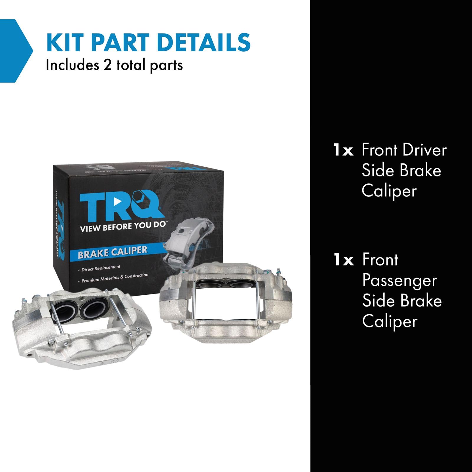 Trq Front Brake Caliper Set Compatible With 2016-2022 Toyota Sequoia 2016-2021 Tundra