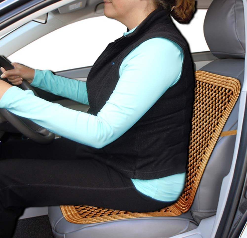 Zento Deals Natural-Wood Beaded Seat Cover With High Ventilation (Natural Wood1)