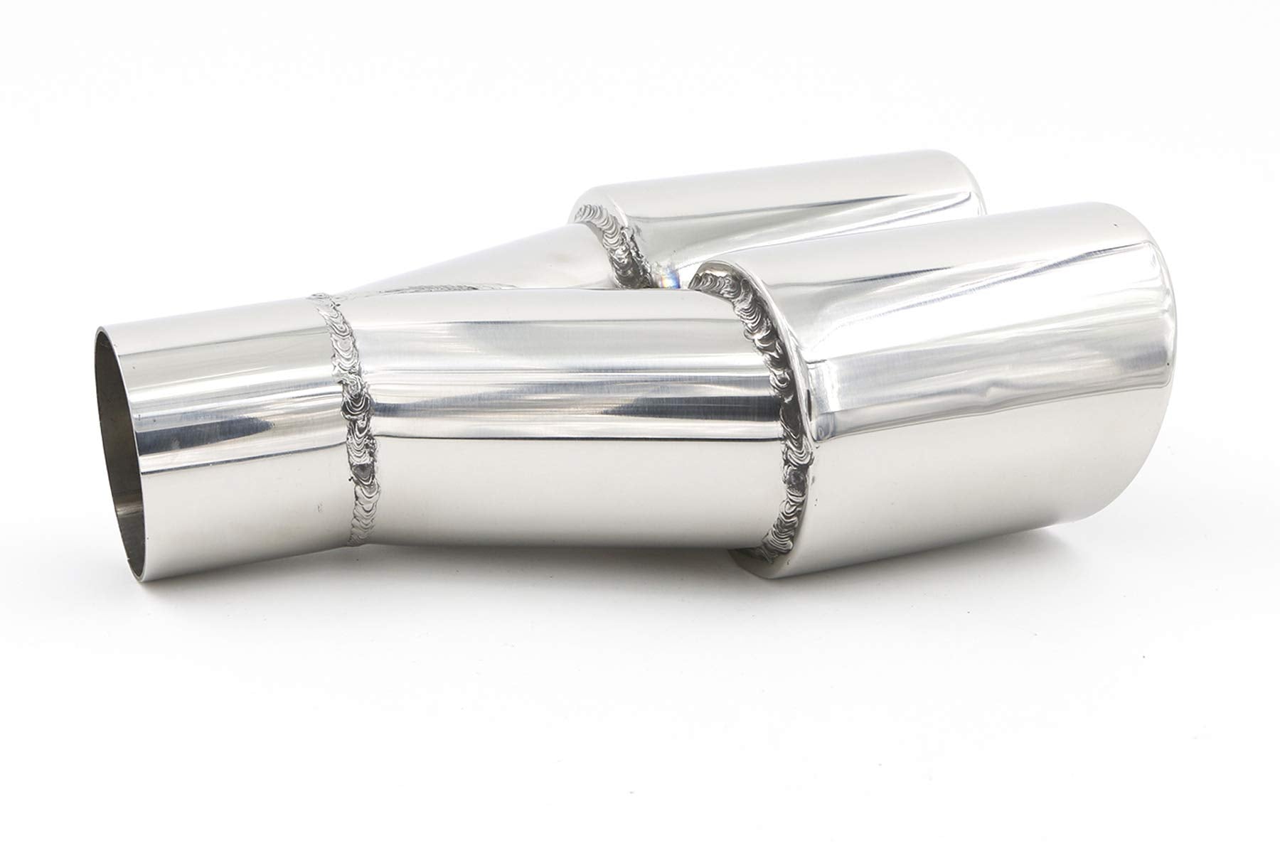 Rp Remarkable Power, Fit For 2.25 Inch Inlet 2X3' Outlet 9.5' Overall Length Stainless Steel Weld-On Dual Round Angle Exhaust Tip Tailpipe Duo Layer 2.25'X(3'X2) X9.5' Ext47