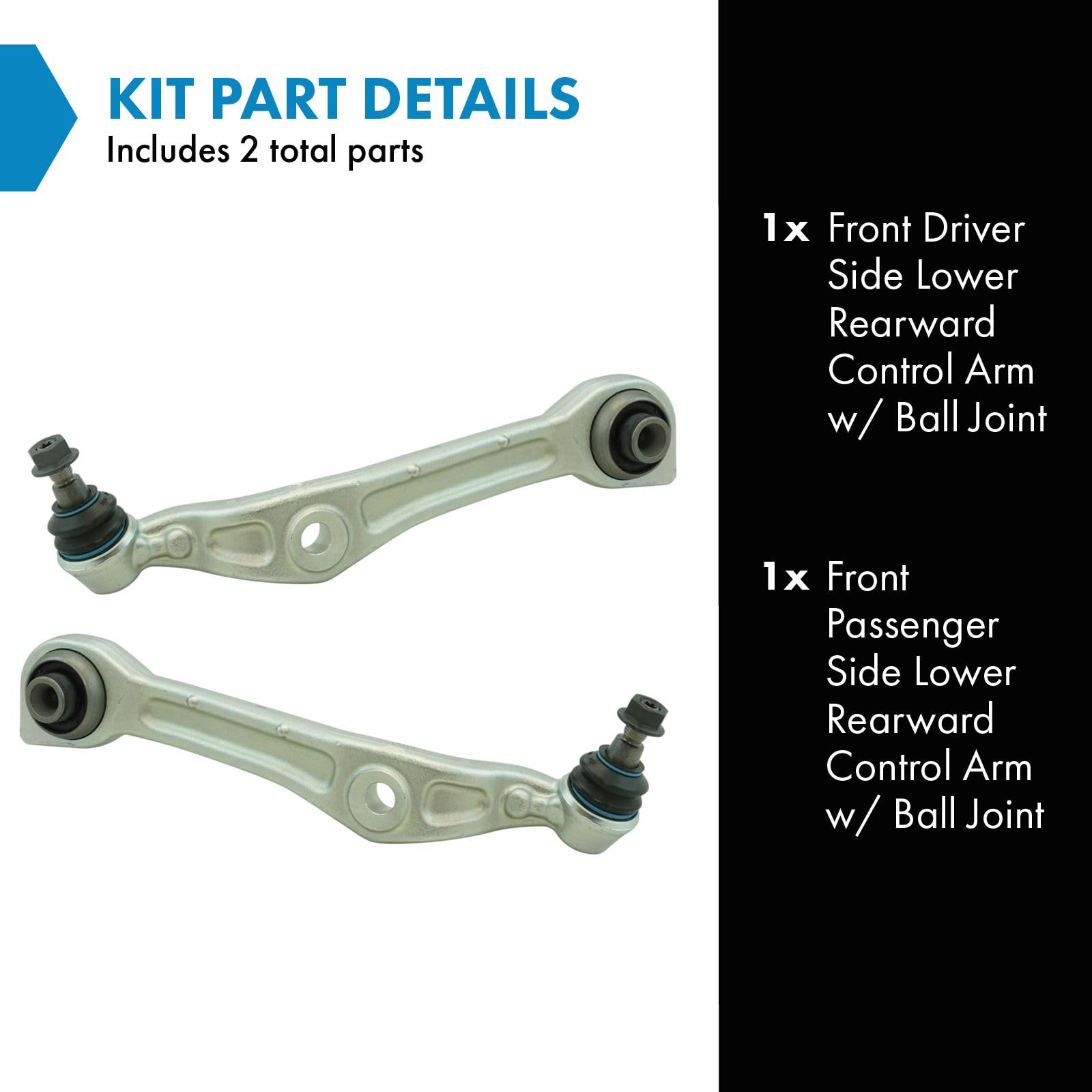 Trq Front Lower Control Arm With Ball Joint Set Compatible With 2009-2014 Mercedes-Benz Cl550 2012-2013 S350 2007-2013 S550