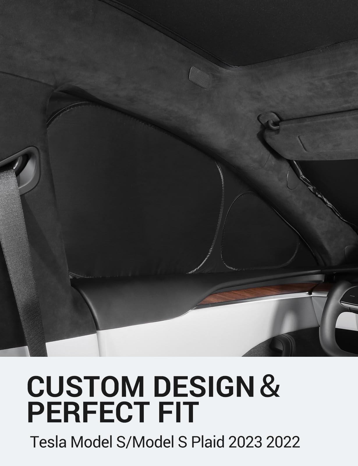 Basenor 6Pcs 2022-2025 Tesla Model S/Model S Plaid Side Window Sunshade Windshield Sunshade Privacy Shade Camping Rear Windshiel